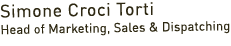 Simone Croci Torti Head of Marketing, Sales & Dispatching